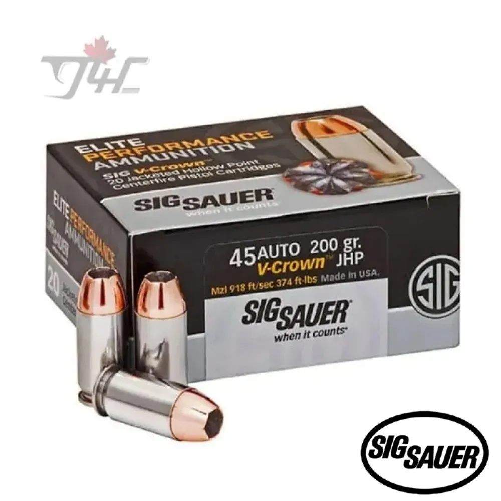Sig Sauer Elite V-Crown .45 ACP 200gr. JHP 20rds — g4cgunstore