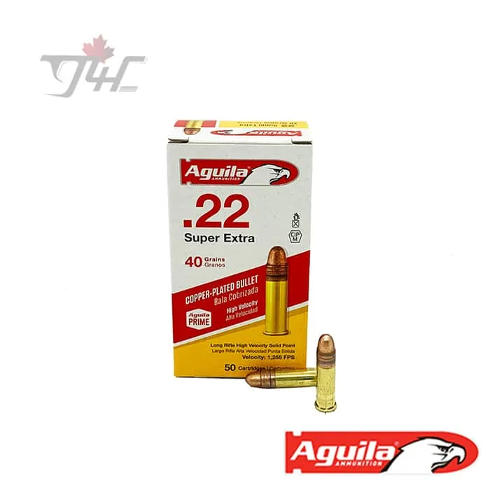 Aguila Super Extra .22LR 40gr. Copper Plated Solid Point 50rds — g4cgunstore
