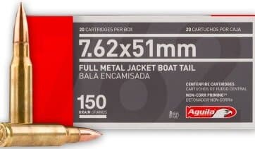 AGUILA 7.62X51 MM (308 Win) 150GR FMJBT, N-1E762110 — Western Metal