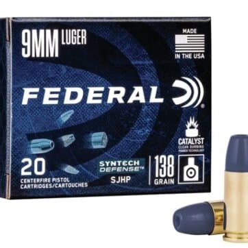 Federal SYNTECH 9MM LUGER 138GR SJHP 20 RDS, N-S9SJT1 — Western Metal