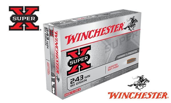 Winchester 243 WIN Super X, JSP 80 Grain Box of 20 #X2431 — Al Flaherty's