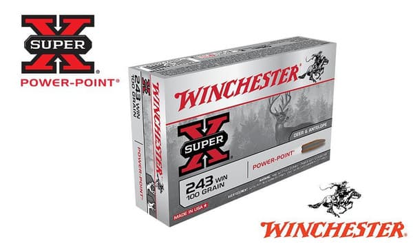 Winchester 243 WIN Super X, Power Point 100 Grain Box of 20 #X2432 — Al Flaherty's