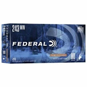 Federal Power-Shok 243 WIN 80 gr JSP – 20 rounds — Marstar